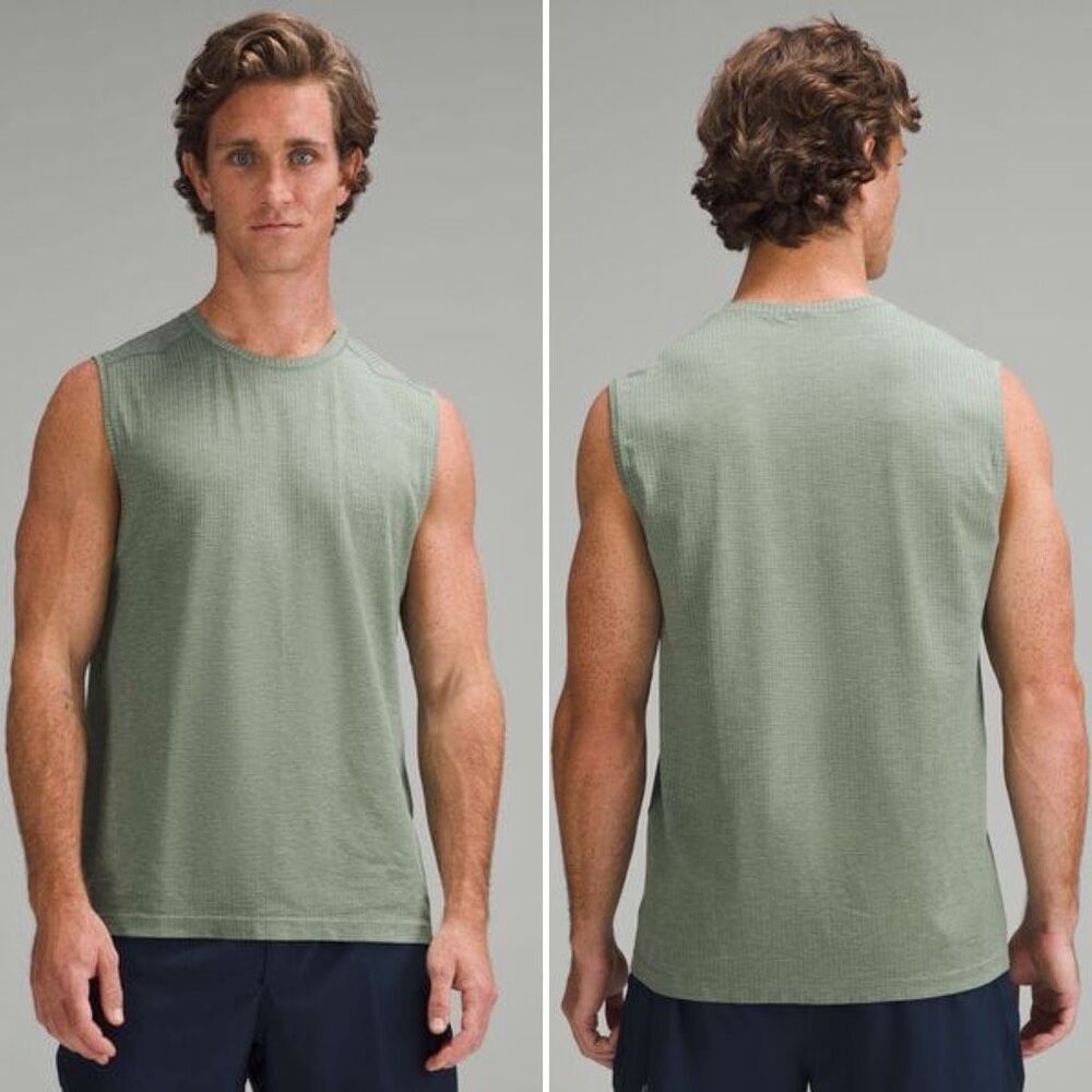 Lululemon Metal Vent Tech Sleeveless Shirt in Jade Grey/Grey Eucalyptus